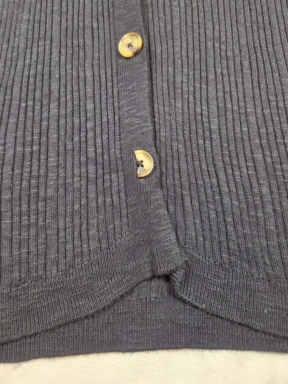 Free People Date Night Cardi Size L Black Ribbed Knit Midi Dress - Picture 7 of 7